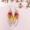 Women Earrings Butterfly Wing Gradient Color Rhinestone Ear Hook Jewelry