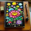 Solar System Leather Journal: Lotus & Celestial Grimoire with Clasp
