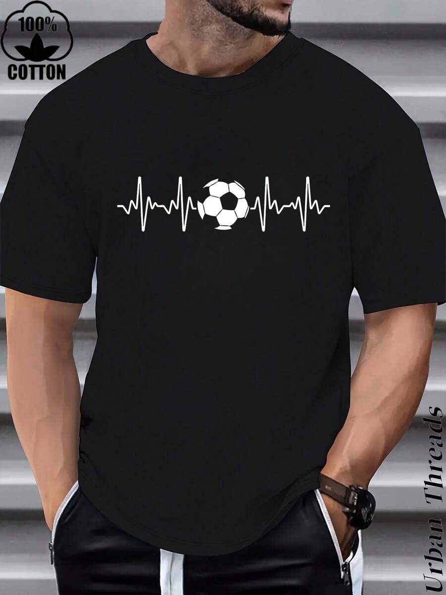 

Unisex S Soccer Ball Heartbeat For Soccer Players T-Shirt S