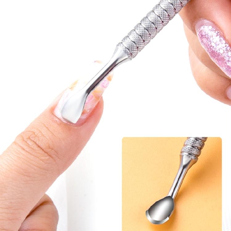 Cuticle Pusher Stainless Steel Nail Polishs Remover Metal Spatula Cuticle Pusher