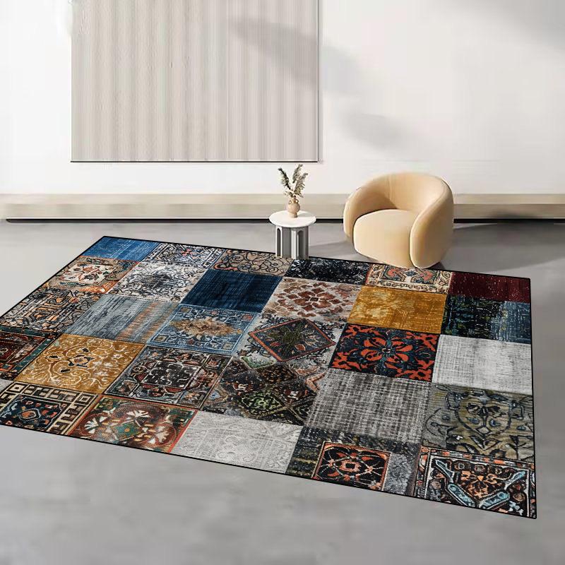Retro Abstract Style Carpet Living Room Decoration Light Luxury Easy Clean Non-slip Sofa Side Rugs for Bedroom Floor Mat Tapete