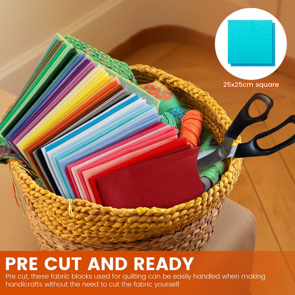 50 Stuks Katoen Stoffen Vierkanten Stoffen Bundels Levendige Kleur Katoen Doek Patchwork Scrap voor DIY Knutselen Quilten en Naaien