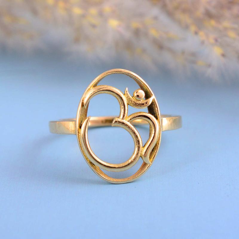 Om brass Ring brass Gold Ring handmade Ring Gemstone ring