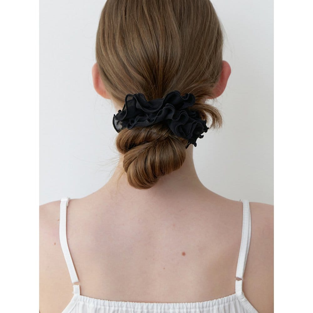 

Воздушная резинка-скранч с цветами - Черный