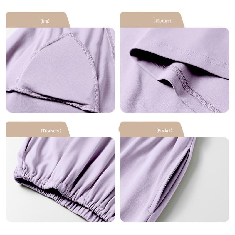 Cotton Maternity Sleepwear with Breast Pads, Pregnant Women, Postpartum Women, Breastfeeding, Spring and Autumn Home Clothing Set