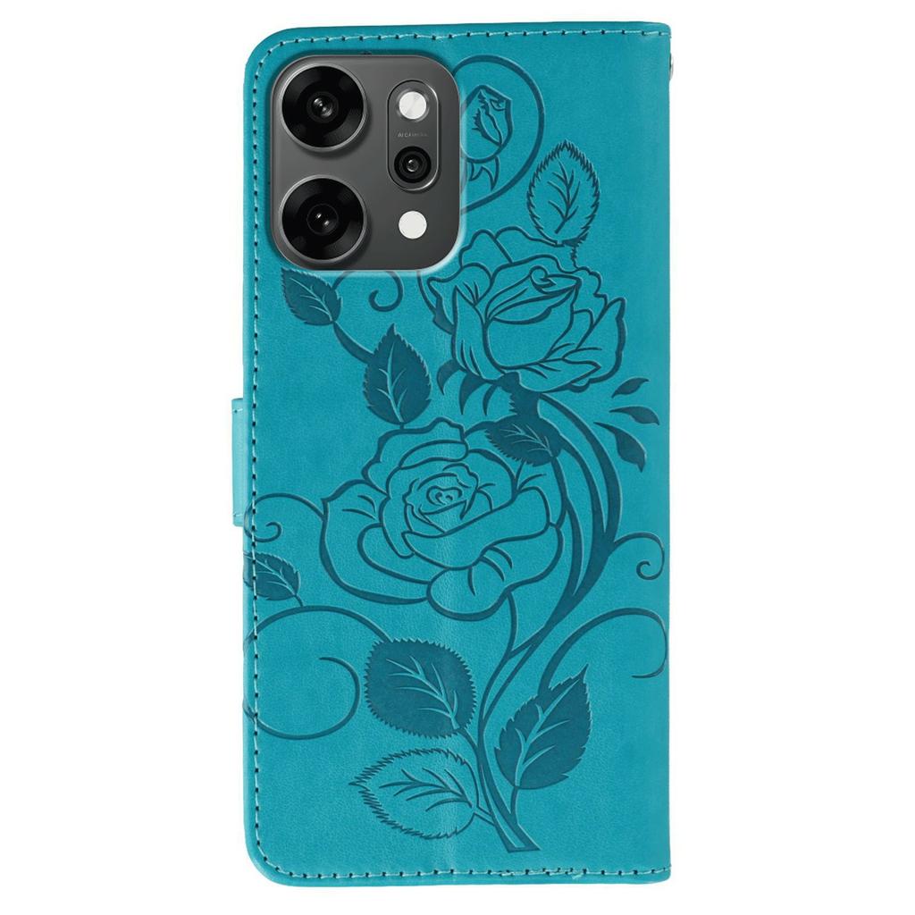 For Oppo Reno14 Pro 5G (Global) Case Wallet Stand Imprinted Rose Butterfly PU Leather Phone Cover