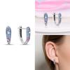 Hoop Earrings 925 Silver Certified Red Bow Heart Zircon Stud Earrings Lady's Anniversary Gift Luxury Jewelry