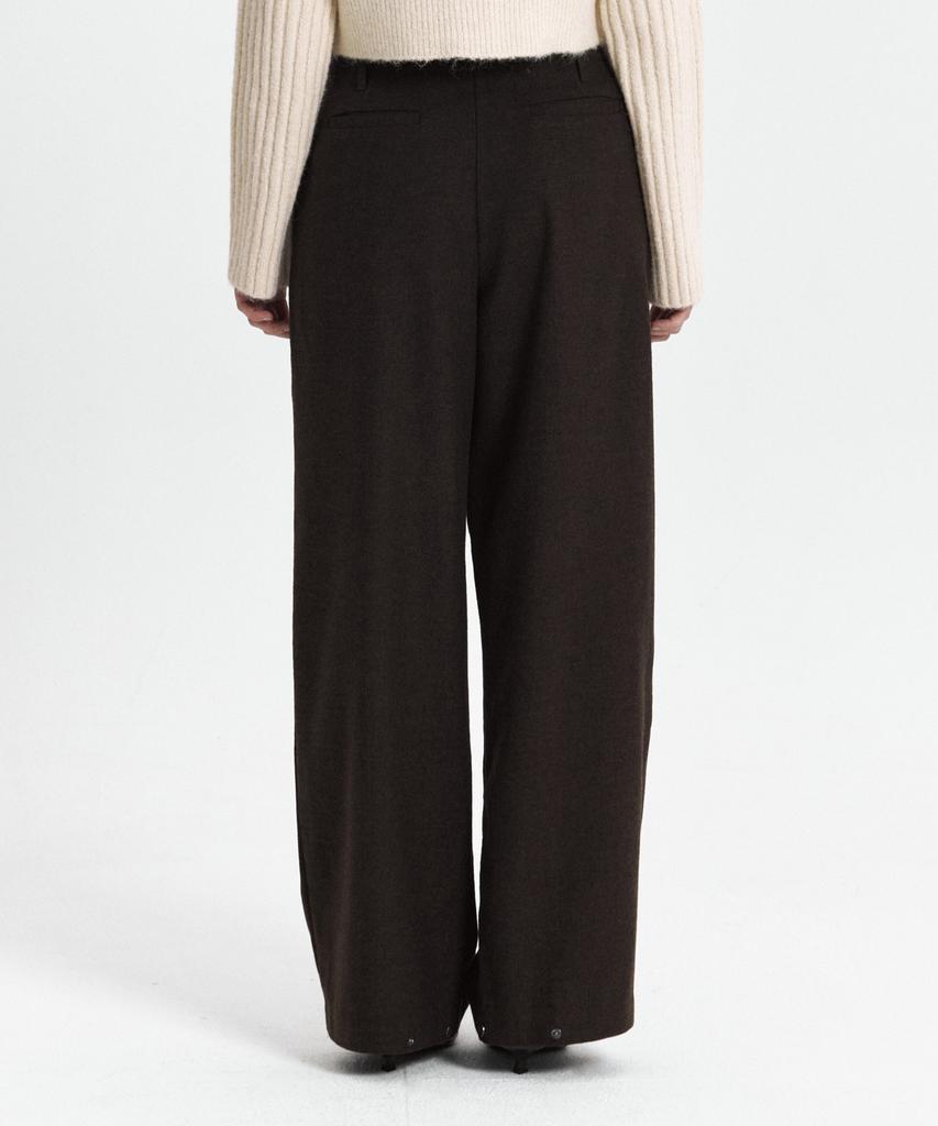 Kyuliti C Double Loop Wide Wool Slacks_Brown