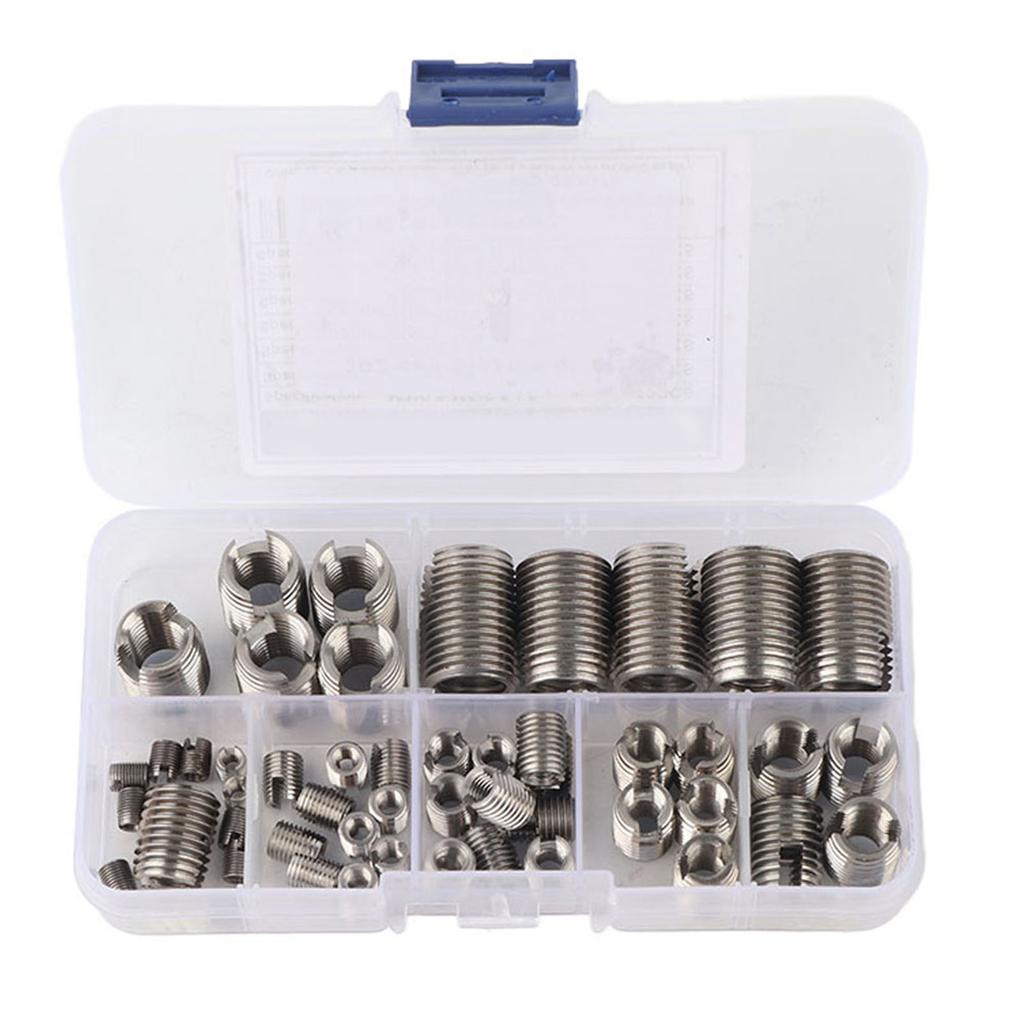 50Pcs Stainless Steel Inner Thread Self Tapping Thread Inserts Set Thread Reinforce Repair Tool