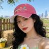 Fashion Korean-Style Flower Baseball Cap Letters Embroidered Candy Color Sun Hat Wide Eaves Snapback Peaked Cap Outdoor
