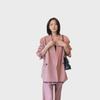 Spring Plus Size Women's Korean-Style Suit: Mid-Length Jacket and Wide-Leg Pants Set