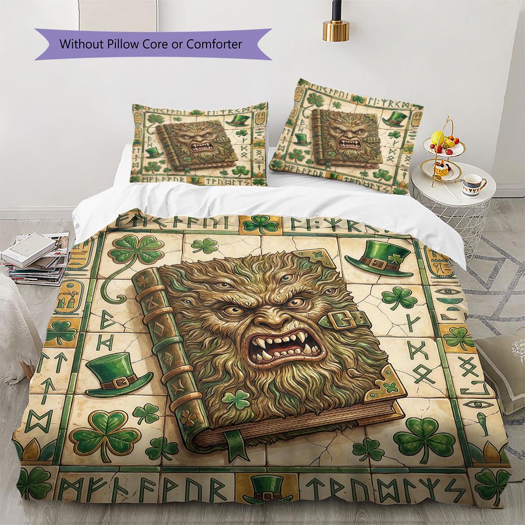 Magical World Mural Pattern Bedding Quilt Set Quilt Cover Pillowcase Home Decoration Birthday Gift (1 * Duvet Cover + 2 * Pillowcase, Without Core)