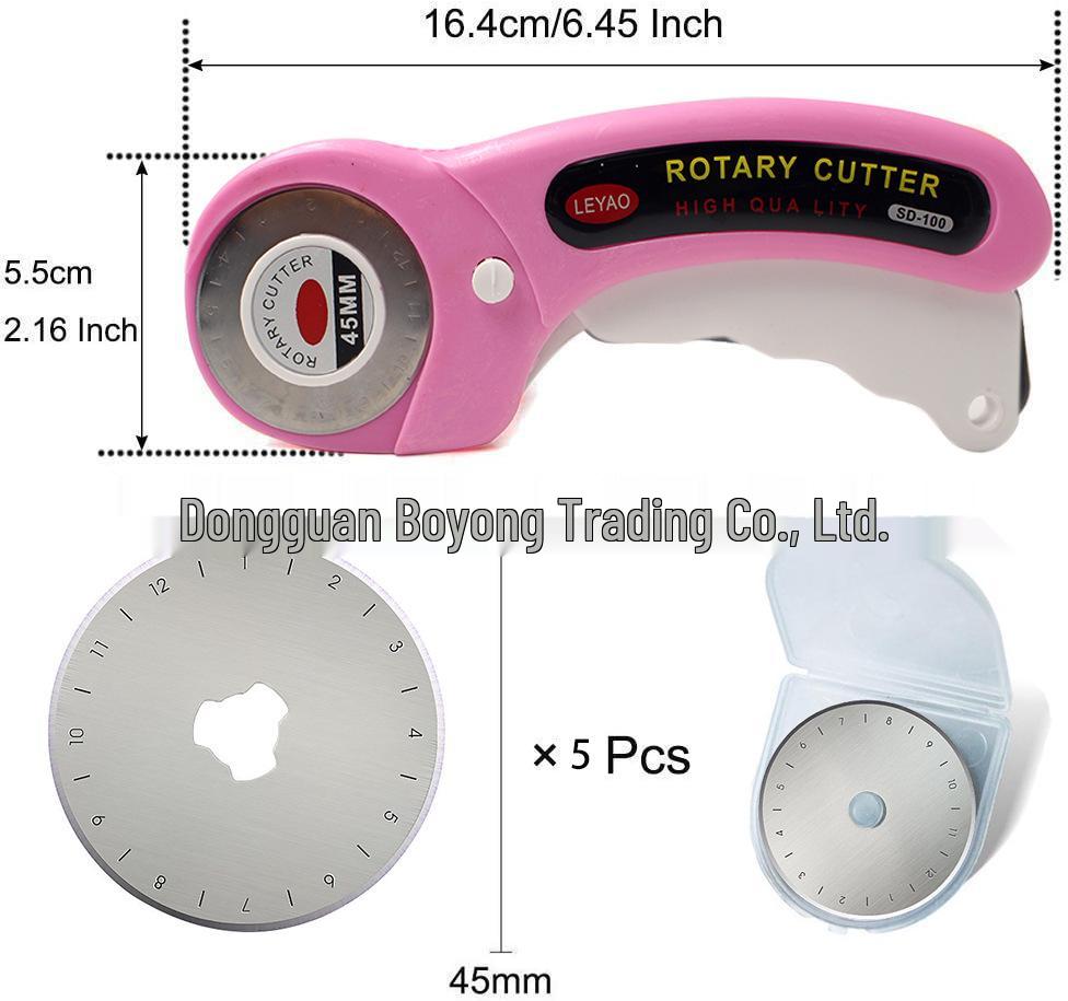 45mm Rotary Fabric Cutter with Blade Handle for Cloth and Leather