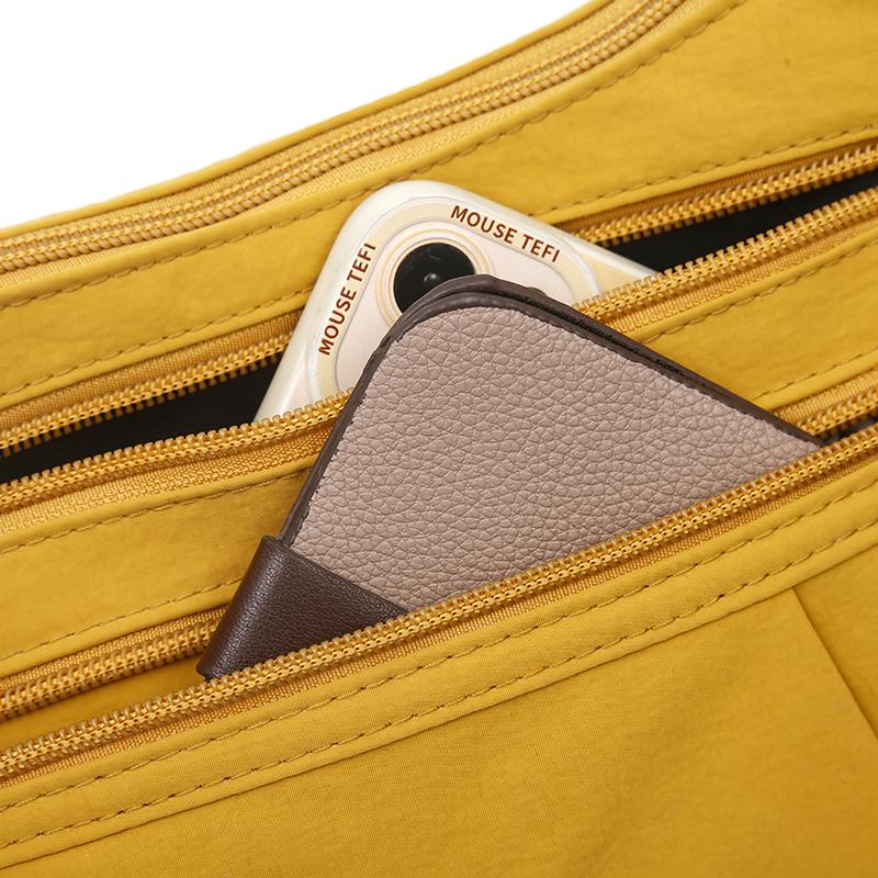 Women Nylon Crossbody Bag Multi Pocket Shoulder Handbag with Adjustable Strap
