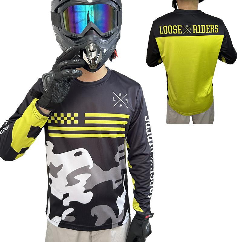 Loose Riders Men's Long Sleeve Motocross Jersey, Downhill Jersey, Motorcycle T-Shirt, Dirt Bike Shirt