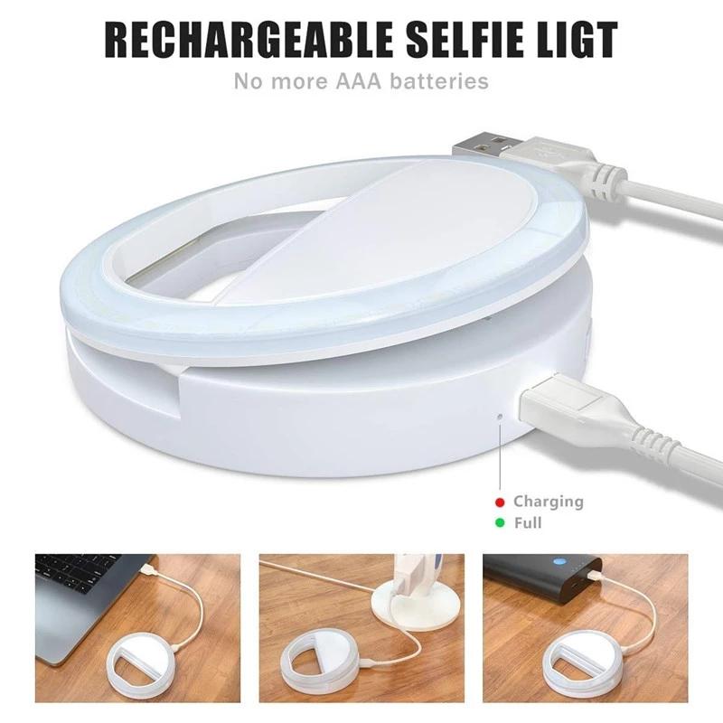 USB Charging Selfie Lights for Mobile Phone Clip Lens Ring LED Light Lamp Flash Beauty for Live Broadcast / Product Photography