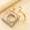 5Pcs/Set Punk Geometry Multilayer Bangles for Women Delicate Gold Color Metal Knot Cuff Bracelets Fashion Hip Hop Party Jewelry