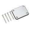 Electric Guitar Neck Plate Square Metal Back Mounting 4 Holes with Screws Bass Parts