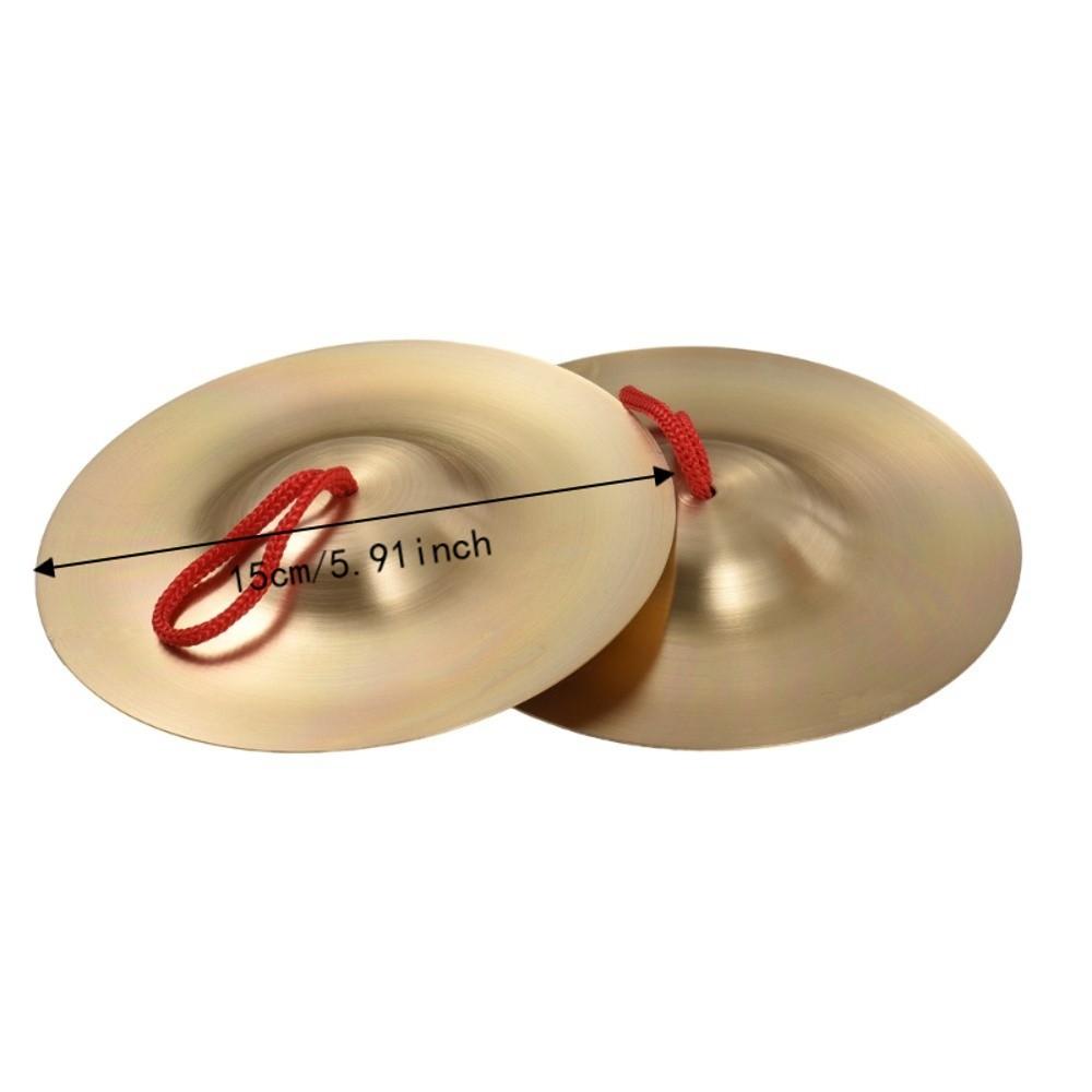 2PCS Brass Color Brass Cymbals Brass Material Hand Cymbals Percussion Instrument  Rhythm Practice