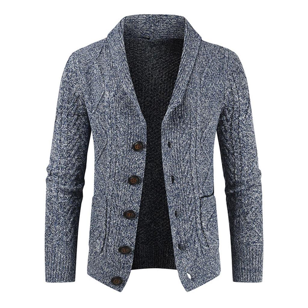 Mode Revers Casual Cardigan Mantel Langarm Slim Strickpullover