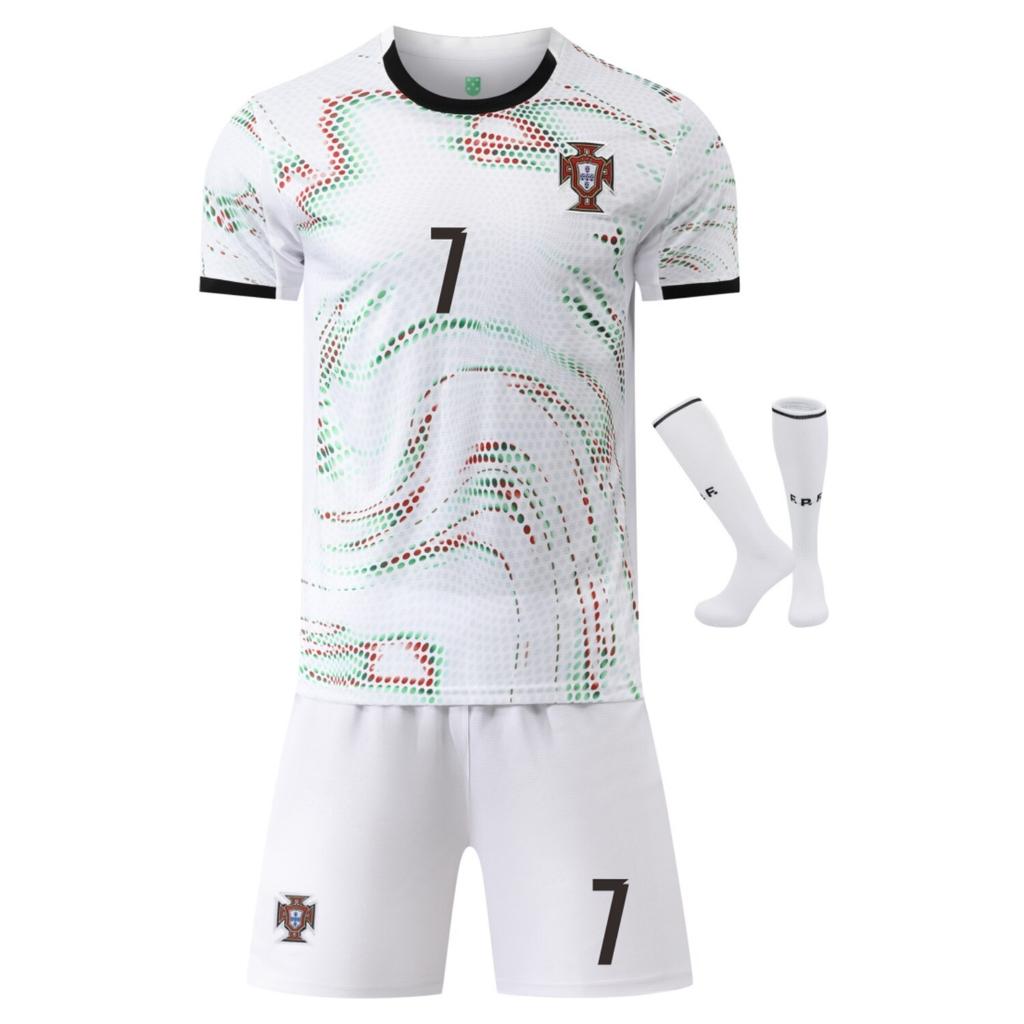 Portugal Ronaldo Weltmeisterschaft Kinder Sportbekleidung Fußballtrikot, Polyester, Weiß