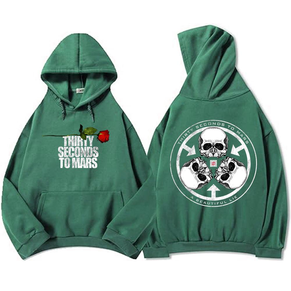 A BEAUTIFUL LIE 20TH ANNIVERSARY ROSE HOODIE THIRTY SECONDS TO MARS Band Graphic Sweatshirts Autumn Fleece Male Pullovers Unisex