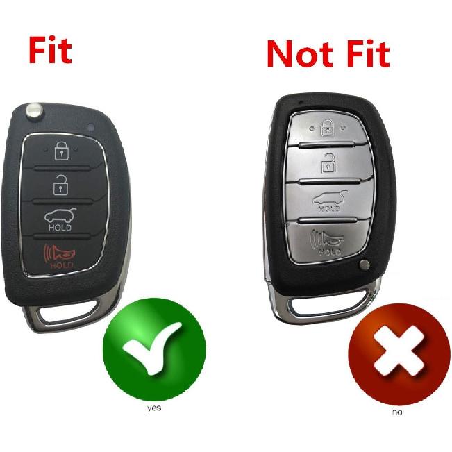 Silicone Protector Key Fob Cover Case fit for Hyundai Sonata Santa fe Keyless Entry Remote Control Key Fob (Pink+Black)