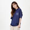 MLB Nautical Cashew Flower Solid Logo Printed Round Neck Short Sleeve T-Shirt Unisex T-Shirts Dark-Blue 3ATS53023-50NYD