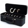 Boîte à Bijoux en Cuir Boîte à Bijoux de Poche Rangement Bracelet Étuis de Protection Boîtes de Rangement Bagues Organiseur de Boîte à Bijoux à Compartiments Divisés