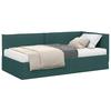 Corner Bed Frame with Mattress and Headboard 2 Pcs Green Velvet