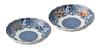 Marusan Kondo Deep Plate and Serving Bowl Set of Indigo Dye Komon Gift Set 2, Microwave-Safe, Pattern, (07581)