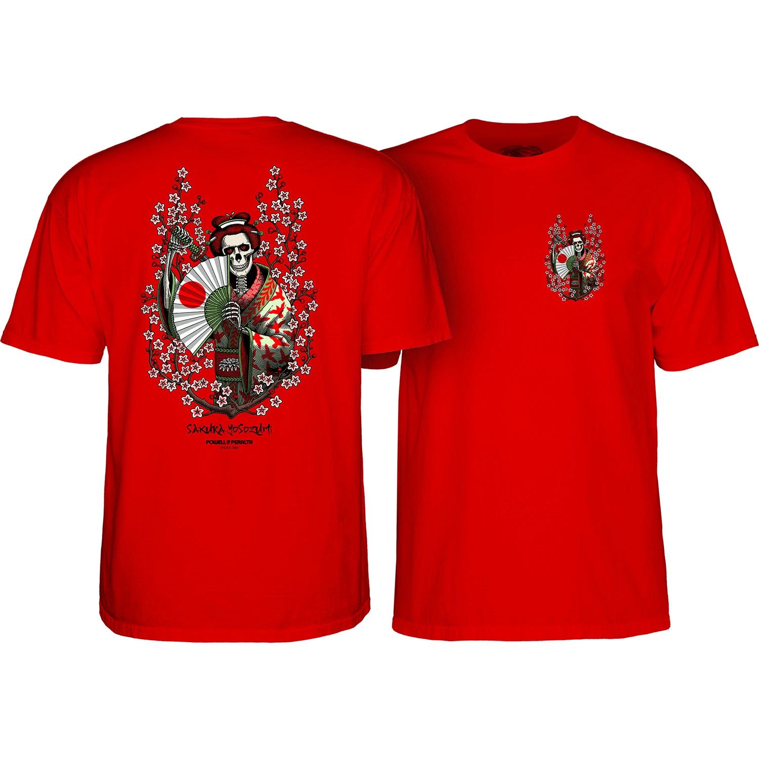 Powell Peralta Skateboard Shirt Sakura Yosozumi Red 2XL