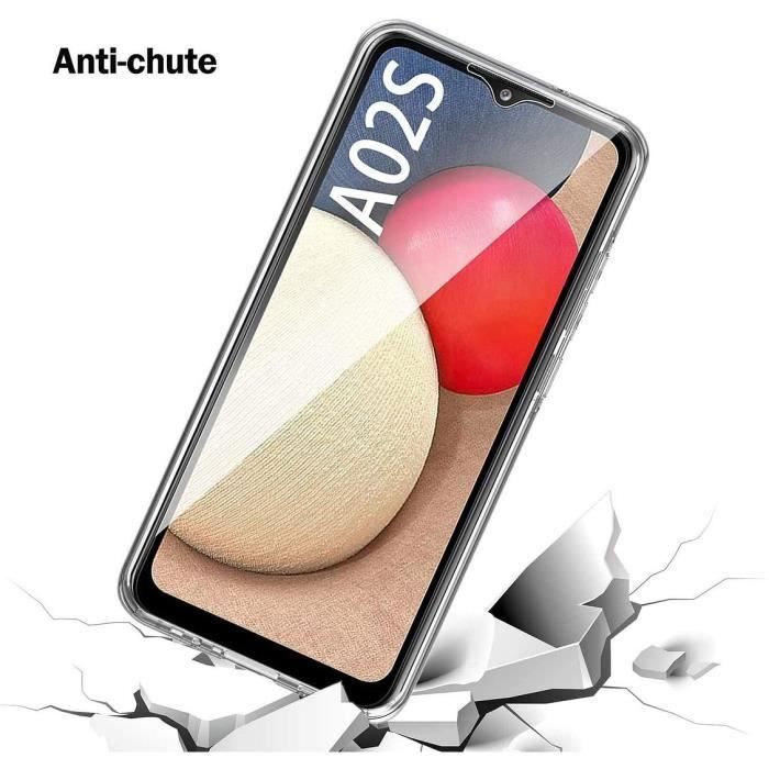 Coque pour Samsung Galaxy A02s - PROSHOP - Silicone Antichoc - Protection 360 - Transparente - Souple