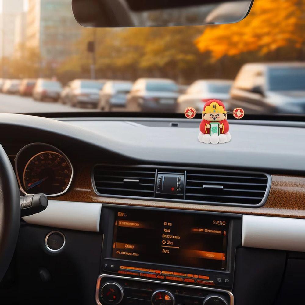 Creative God of Wealth Decoration Cartoon Car Ornaments Mini God of Wealth Mascot  Home