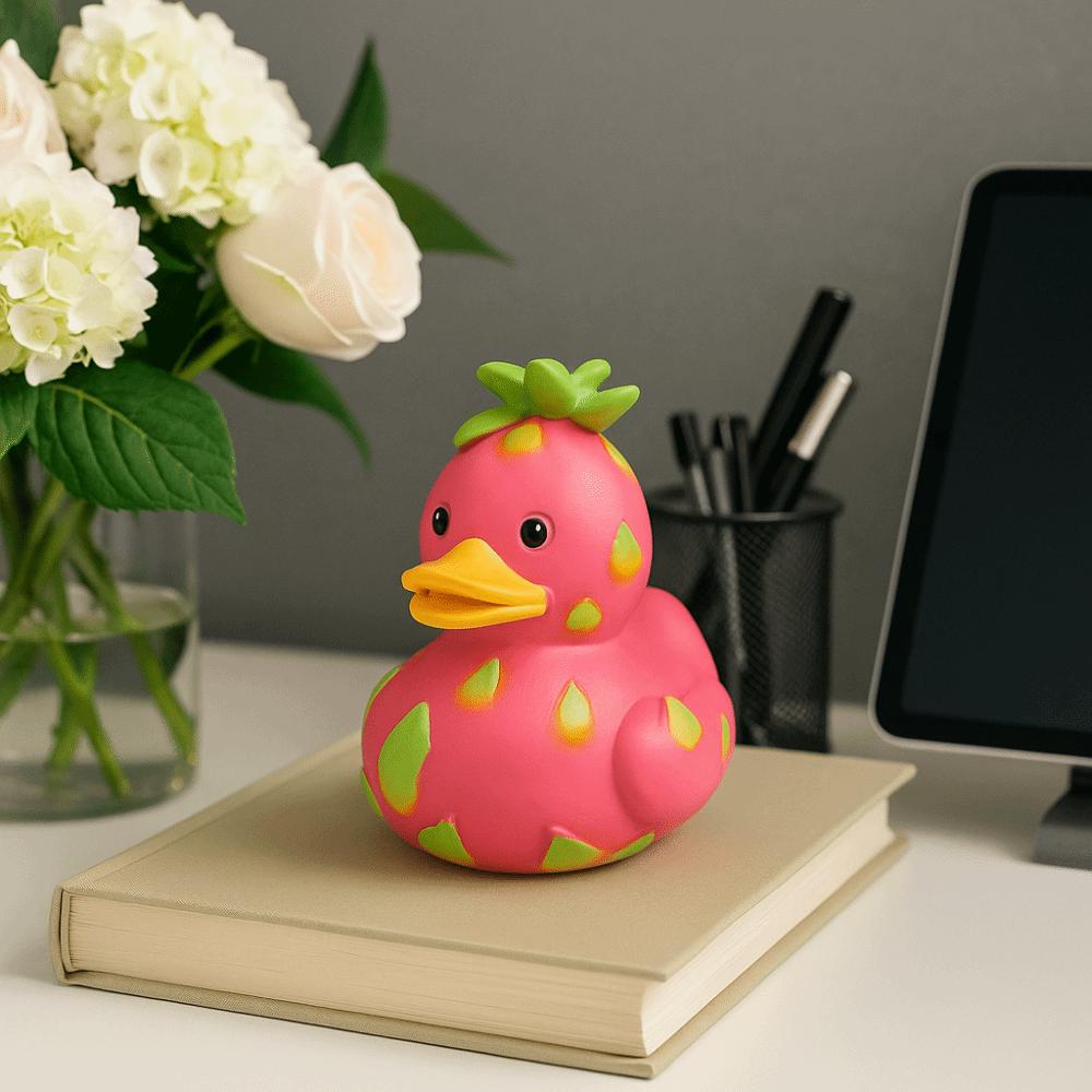 Decorative Dragon Fruit Duck Figurine Cartoon Duck Ornament Watermelon Duck Statue  Desktop Display