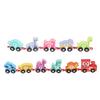 Kids Wooden Train Set Colorful Building Blocks Dinosaur Shaped Cars Educational Toys