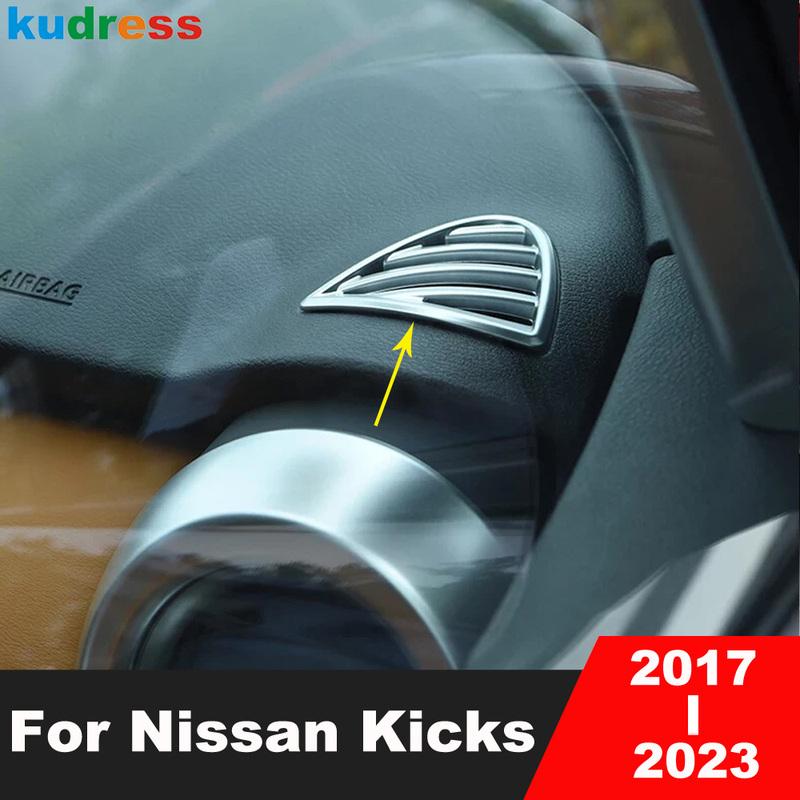 For Nissan Kicks 2017 2018 Matte Car Front Air Condition Vent Outlet Cover Trim Interior Accessories