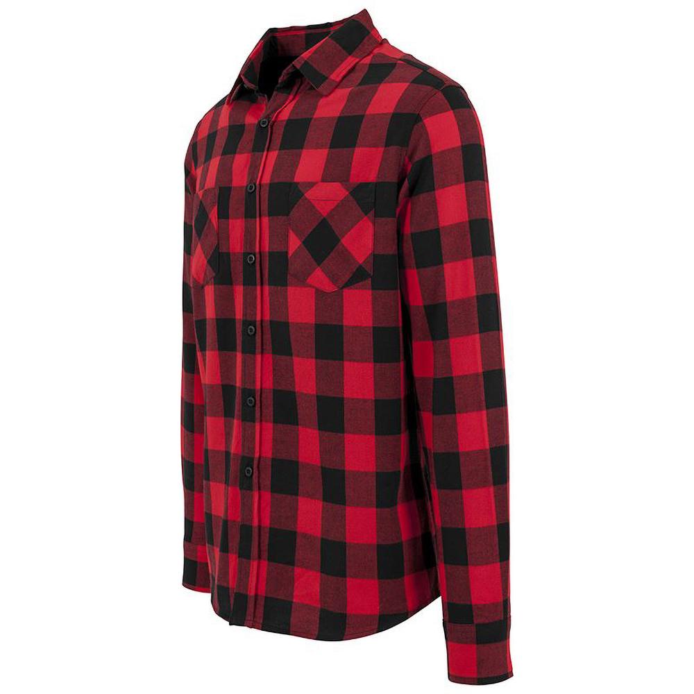 Build Your Brand Mens Checked Flannel Shirt