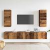 4 Piece Wall Mounted TV Cabinet Set Rustic Wood Look Engineered Wood