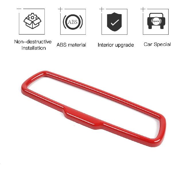

JeCar Interior Rear View Mirror Cover Trim for Dodge Challenger 2015-2020 for Dodge Charger 2010-2020 for Dodge Ram 2010-2017 (Red)