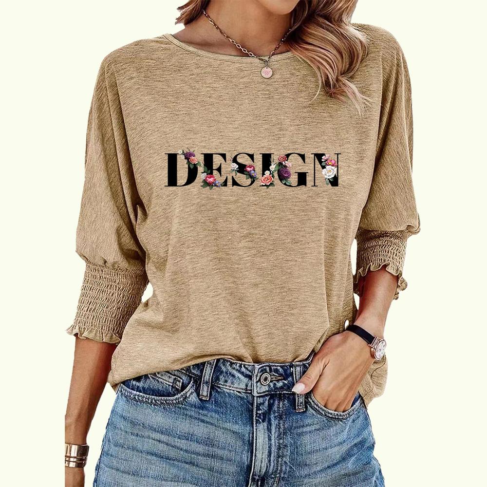 

Женская модная свободная футболка больших размеров, весна-лето, круглый воротник, буквенный принт XXL хаки