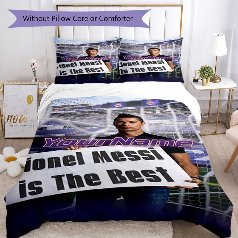 Messi 148 Customize your name Bedding Set Breathable Duvet Cover with Pillowcases Home Decoration Birthday Gift
