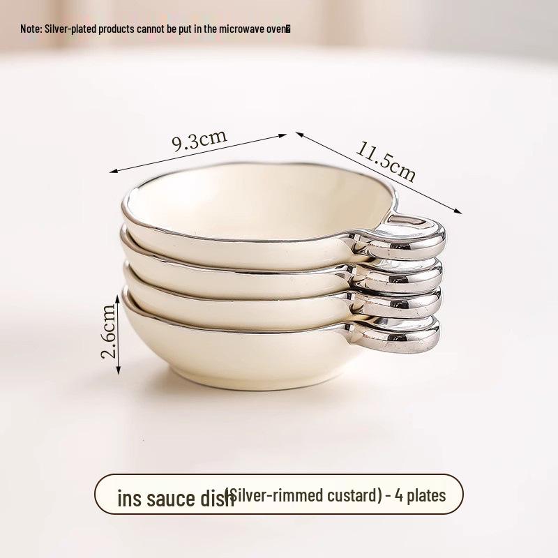Ceramic Cream-Style Dipping Dish for Seasonings and Sauces