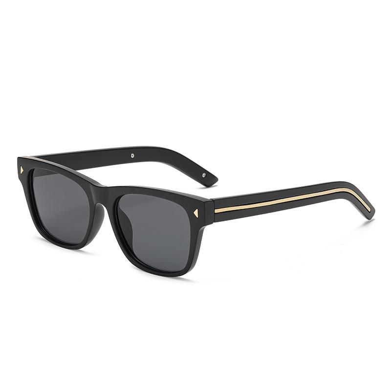 New luxury fashion square hip-hop men's sunglasses Pu family vacation photo cool women's sunglasses