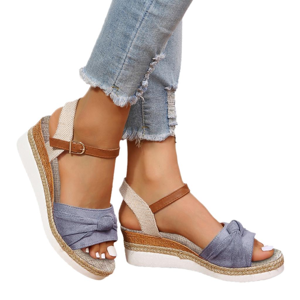 Women Fashion Platform Sandals Summer Peep Toe Wedges Gladiator Sandals Woman Non Slip Thick Soled Beach Shoes Plus Size