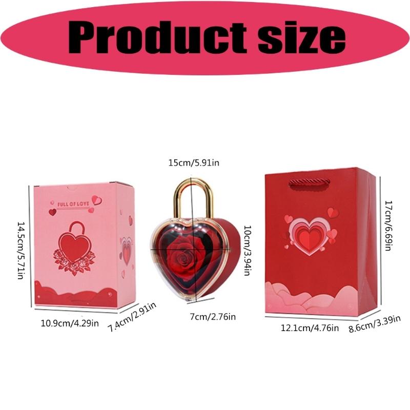 Decorative Heart Shaped Jewelry Gift Box with Key for Ring Presentation, Jewelry Storage, Vanity Display and Proposal Use