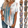 Fashionable Women's Casual V-neck Short-sleeved Retro Plaid T-shirt