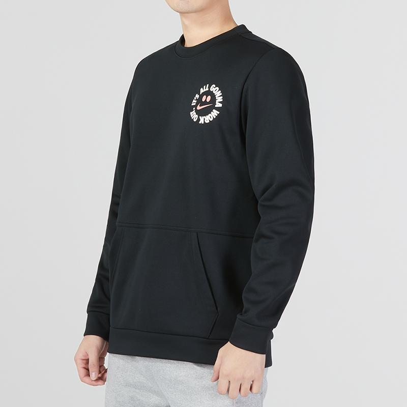 Nike Therma-Fit Crew Long Sleeve Top Men Sweatshirts Black FD4808-010