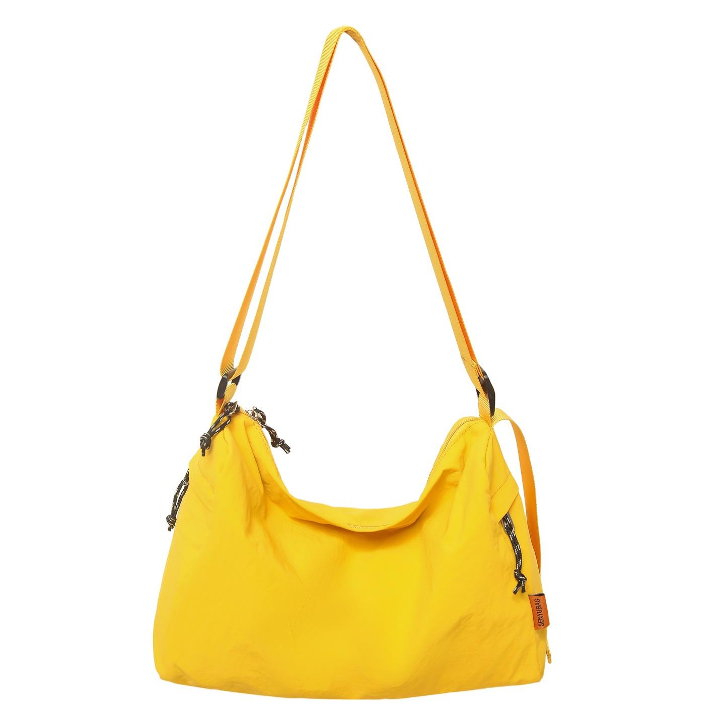 

Легкая нейлоновая сумка-тоут, универсальная сумка-мессенджер большой вместимости, женская новая простая сумка на плечо, модная дорожная сумка для поездок на работу жёлтый