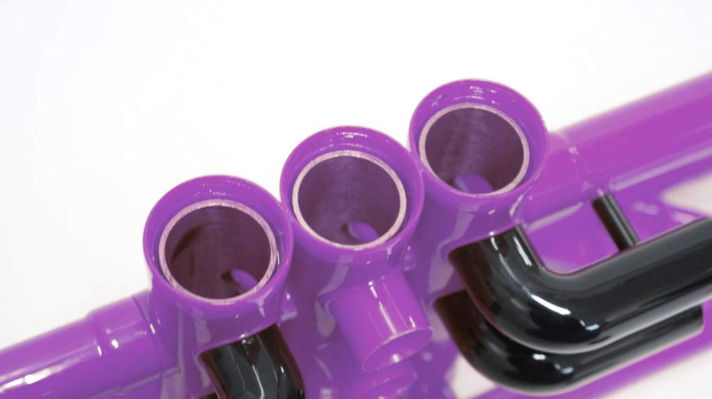 ZO Plastic Trumpet TP-04BK, Purple with Black Trim, Lightweight 515g Body, for Beginners and Kids, Resin Mouthpiece & Soft Case Included
